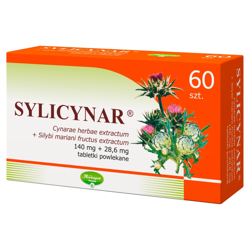 Sylicynar, tabletki na zaburzenia czynności wątroby, przy podwyższonym cholesterolu, 60 szt.