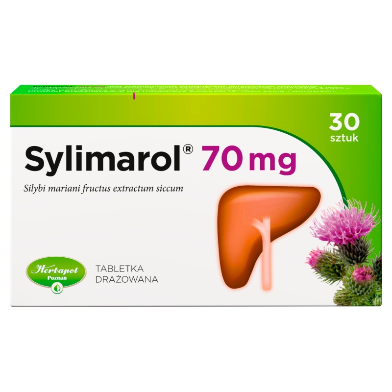 Sylimarol 70 mg tabletki na zaburzenia czynności wątroby, 30 szt.