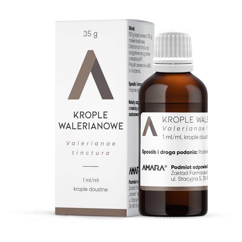 Krople walerianowe, o działniu uspokajającym, butelka 35 g