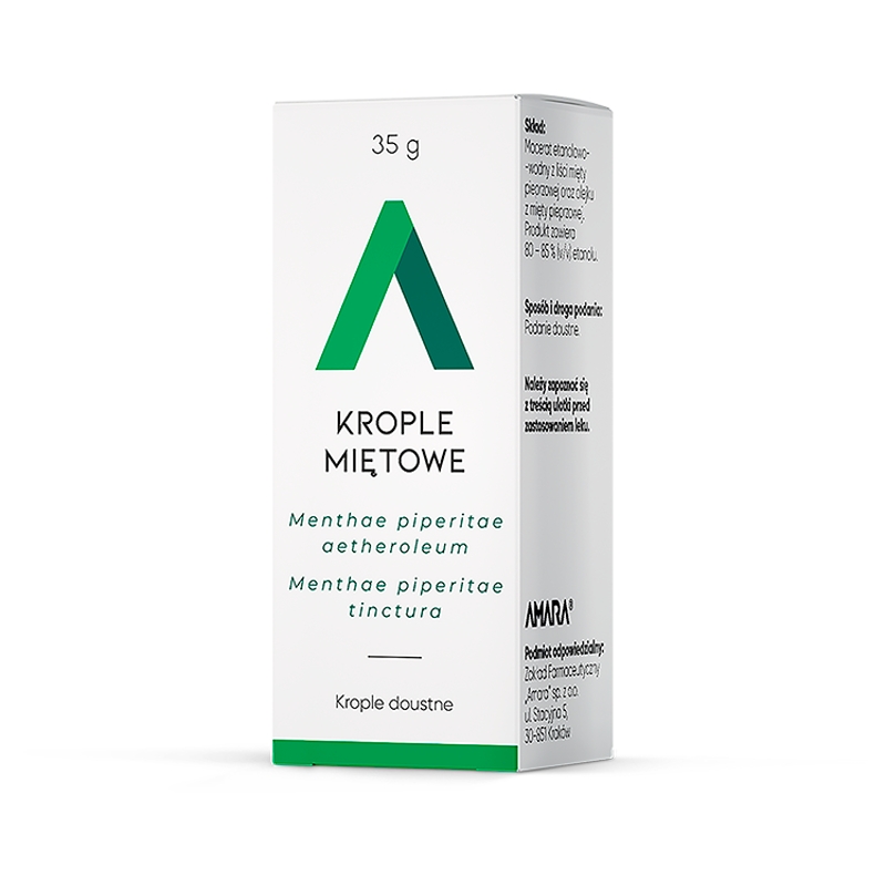 Krople miętowe doustne w łagodnych dolegliwościach trawiennych, 35 g 