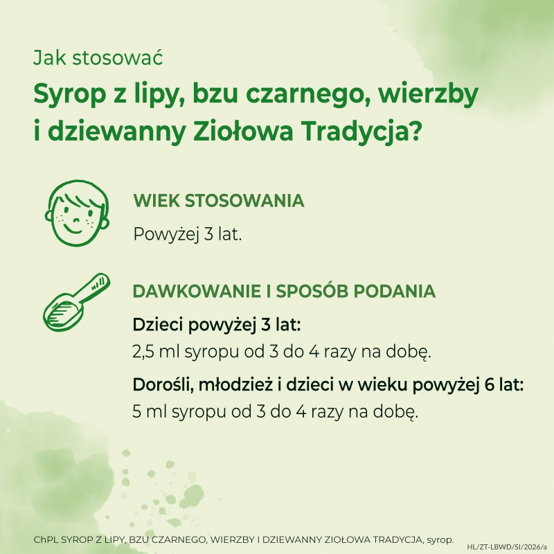 Ziolowa tradycja, syrop z lipy, bzu czarnego, wierzby i dziewanny, 125 g