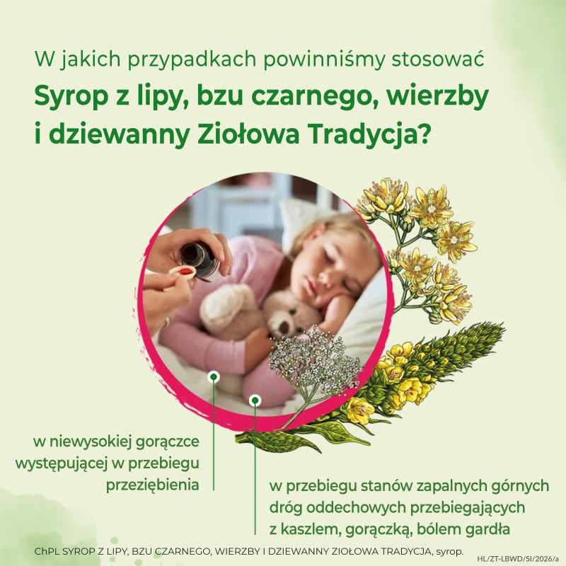 Ziolowa tradycja, syrop z lipy, bzu czarnego, wierzby i dziewanny, 125 g