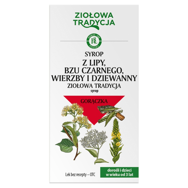 Ziolowa tradycja syrop z lipy, bzu czarnego, wierzby i dziewanny, 125 g 