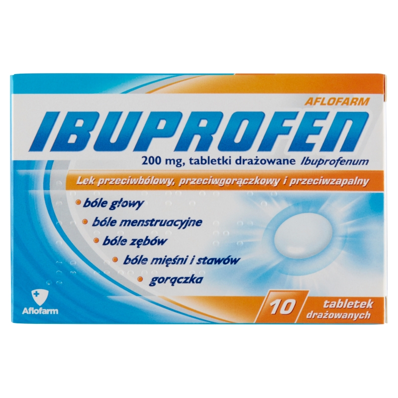 Ibuprofen Aflofarm , tabletki przeciwbólowe, przeciwgorączkowe i przeciwzapalne, 200 mg, 10 szt
