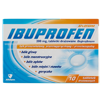 Ibuprofen Aflofarm , tabletki przeciwbólowe, przeciwgorączkowe i przeciwzapalne, 200 mg, 10 szt