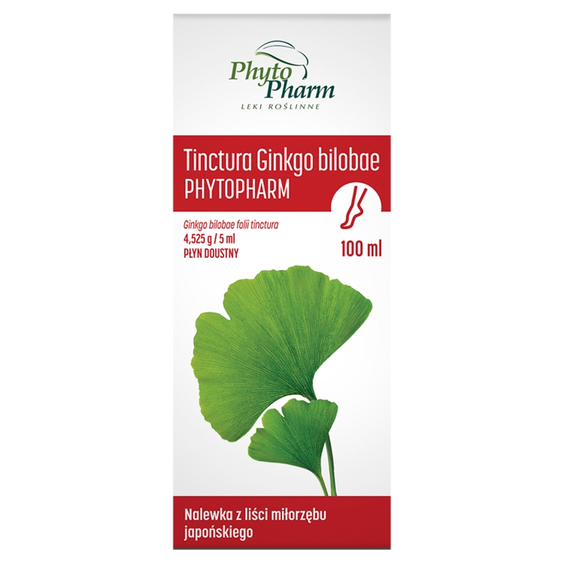 Tinctura Ginko Bilobae syrop wspomagający w zaburzeniach obwodowego krążenia krwi, 100 ml