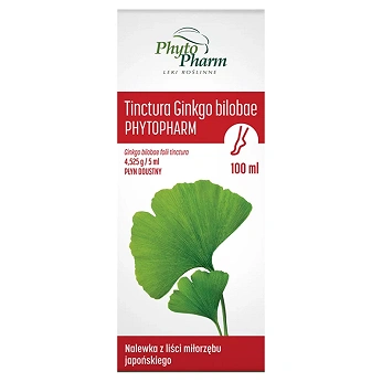 Tinctura Ginko Bilobae, syrop wspomagający w zaburzeniach obwodowego krążenia krwi, 100 ml