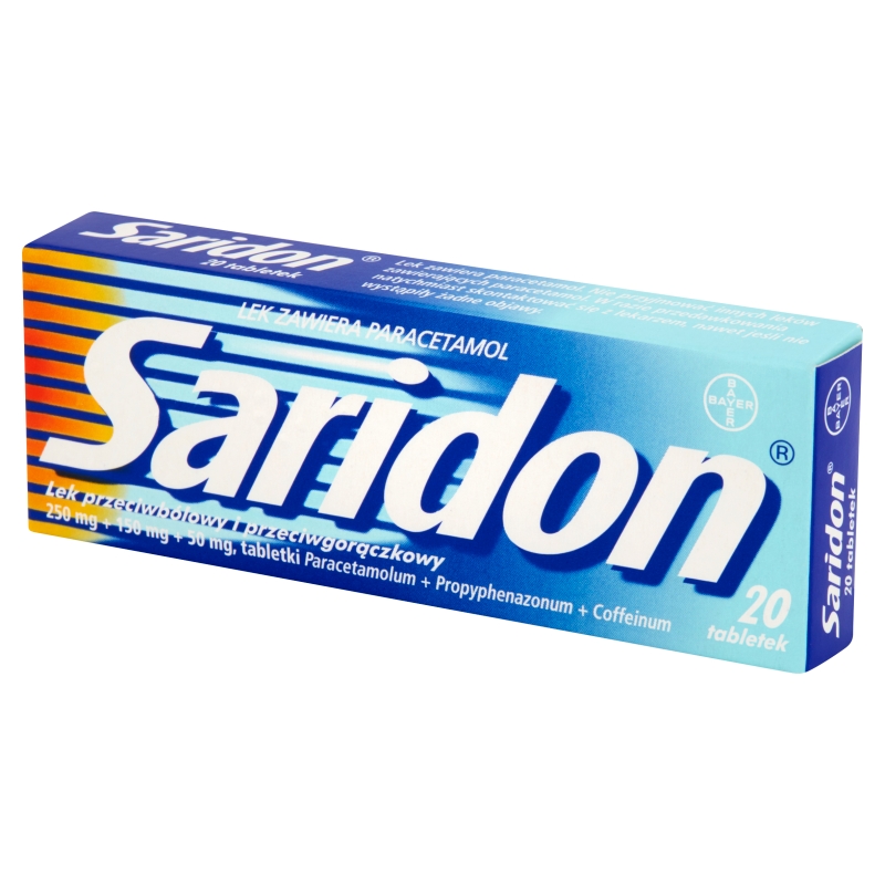 Saridon, tabletki na ból różnego pochodzenia i gorączkę, 20 szt.
