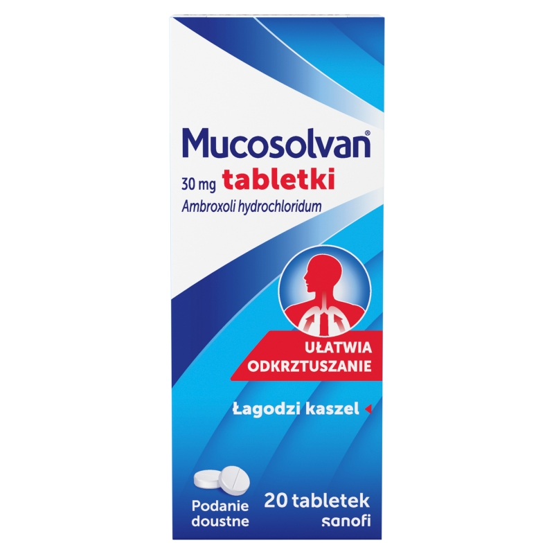 Mucosolvan tabletki odkrztuszające, rozrzedzające wydzielinę, 20 szt.