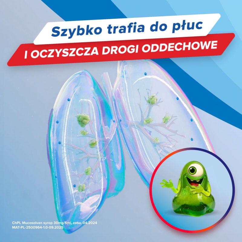 Mucosolvan, syrop wykrztuśny, rozrzedzający wydzielinę, butelka 100 ml