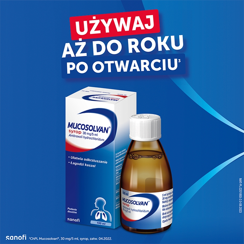 Mucosolvan, syrop wykrztuśny, rozrzedzający wydzielinę, butelka 100 ml