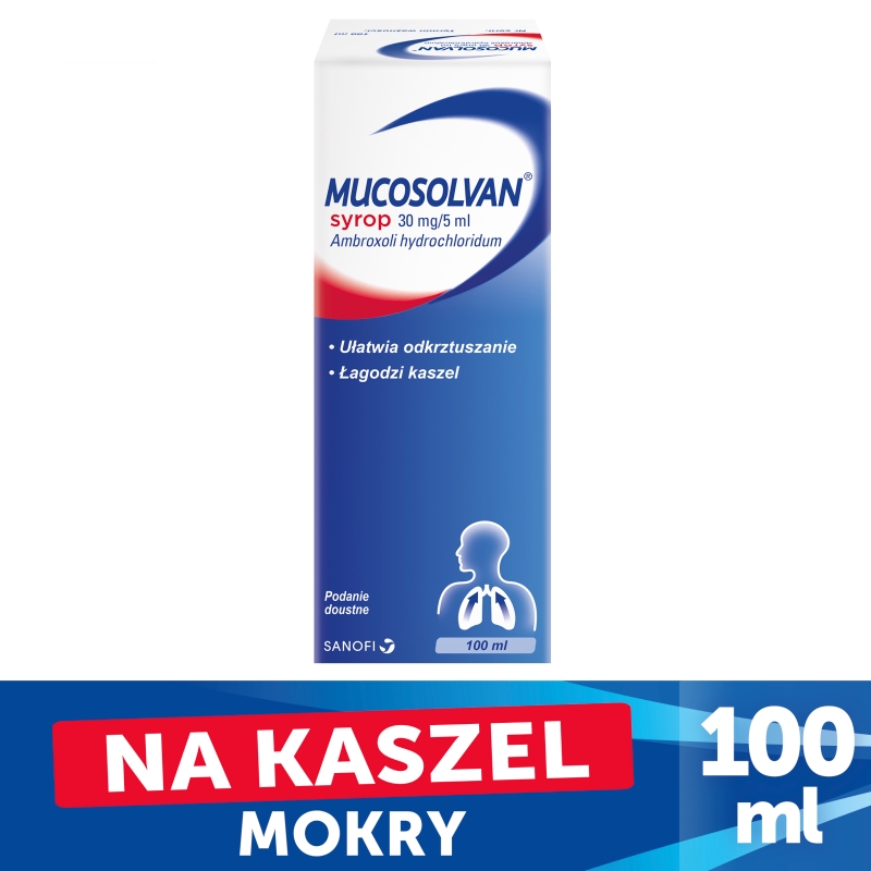 Mucosolvan, syrop wykrztuśny, rozrzedzający wydzielinę, butelka 100 ml