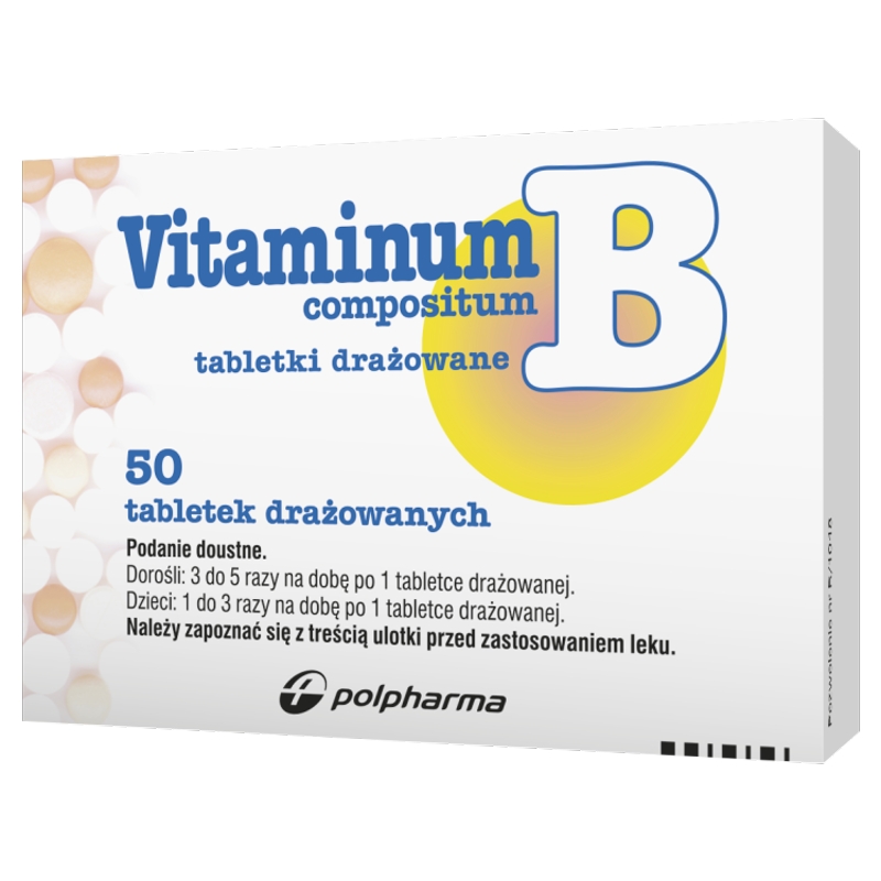 Vitaminum B compositum, tabletki na niedobory witamin z grupy B, 50 szt.