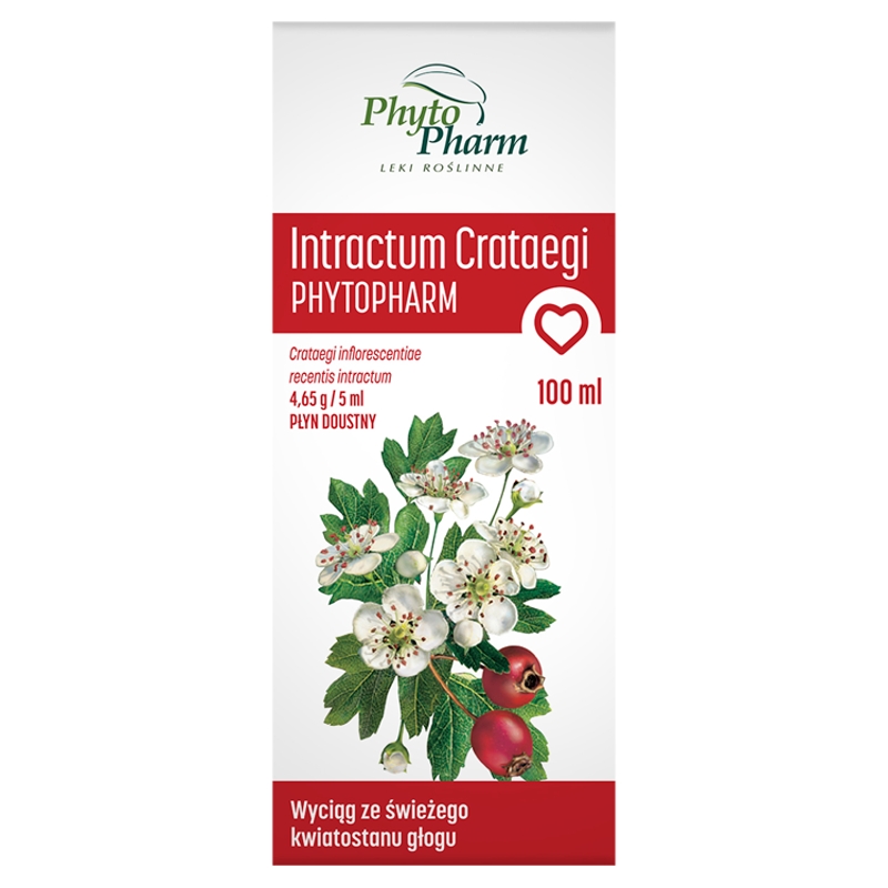 Intractum Crataegi  wyciąg z kwiatostanów glogu wspomagający pracę serca i układu krążenia, butelka 100 ml