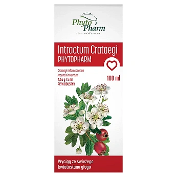 Intractum Crataegi , wyciąg z kwiatostanów glogu wspomagający pracę serca i układu krążenia, butelka 100 ml
