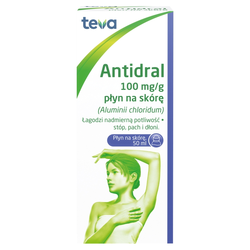 Antidral płyn na nadmiernie pocące się powierzchnie skóry, butelka 50 ml