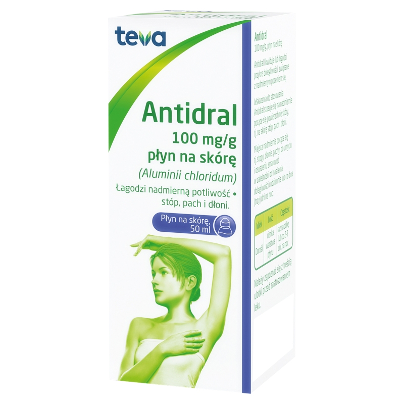 Antidral, płyn na nadmiernie pocące się powierzchnie skóry, butelka 50 ml