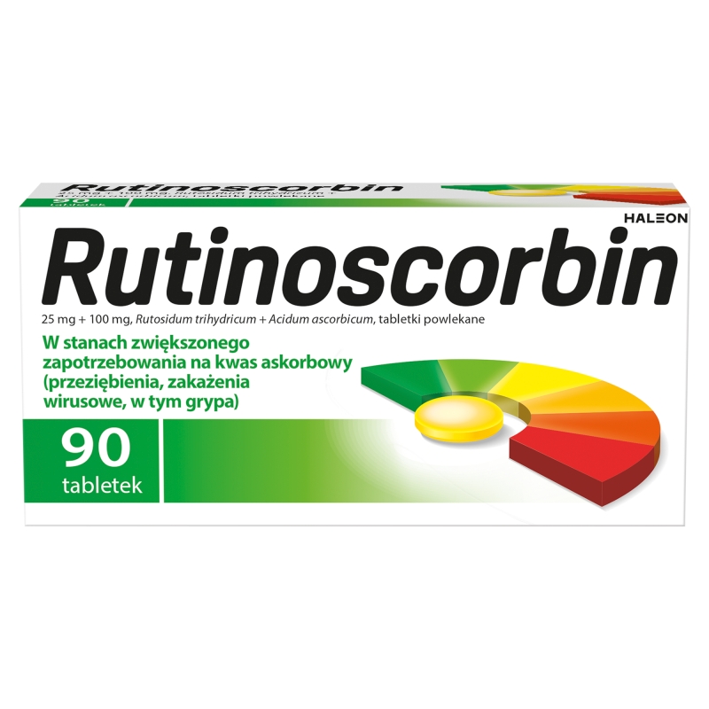 Rutinoscorbin, tabletki powlekane na odporność z witaminą C, 90 szt.