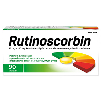 Rutinoscorbin, tabletki powlekane na odporność z witaminą C, 90 szt.
