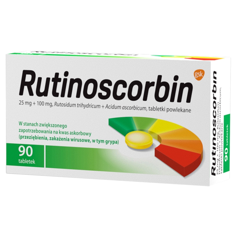 Rutinoscorbin, tabletki powlekane na odporność z witaminą C, 90 szt.