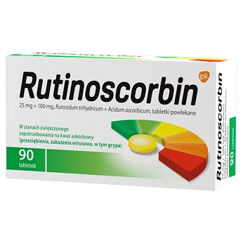 Rutinoscorbin, tabletki powlekane na odporność z witaminą C, 90 szt.