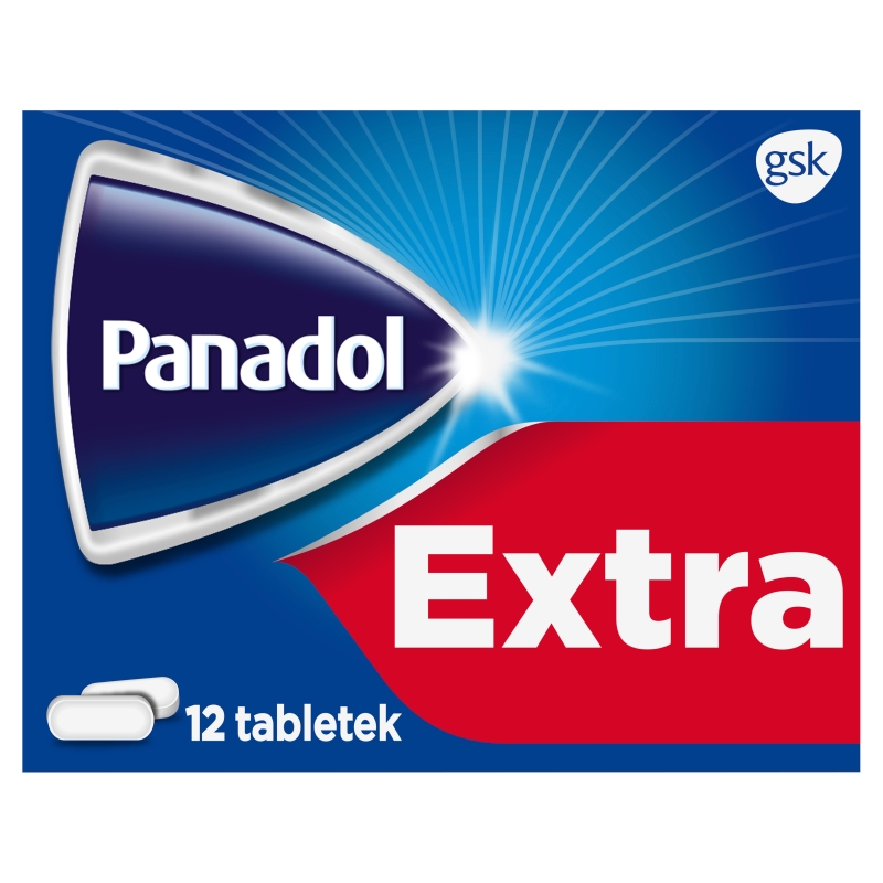 Panadol Extra, tabletki o działaniu przeciwbólowym, przeciwgorączkowym, 12 szt.