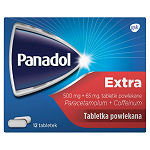 Panadol Extra tabletki o działaniu przeciwbólowym, przeciwgorączkowym, 12 szt.