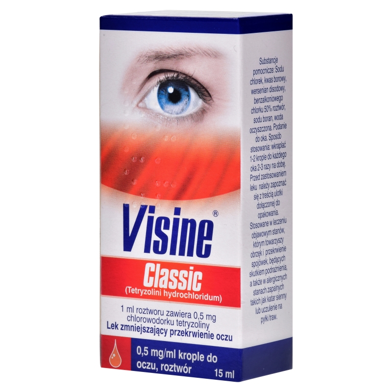 Visine Classic, krople do oczu łagodzące swędzenie podrażnienie i bolesność, butelka 15 ml