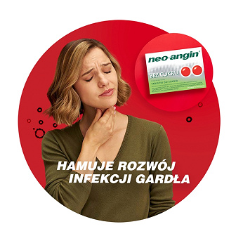 Neo-Angin bez cukru, tabletki do ssania na stan zapalny jamy ustnej i gardła, 24 szt.