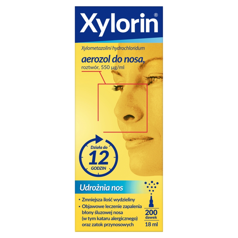 Xylorin aerozol udrażniający nos uławiający oddychanie, butelka 18 ml - 200 dawek