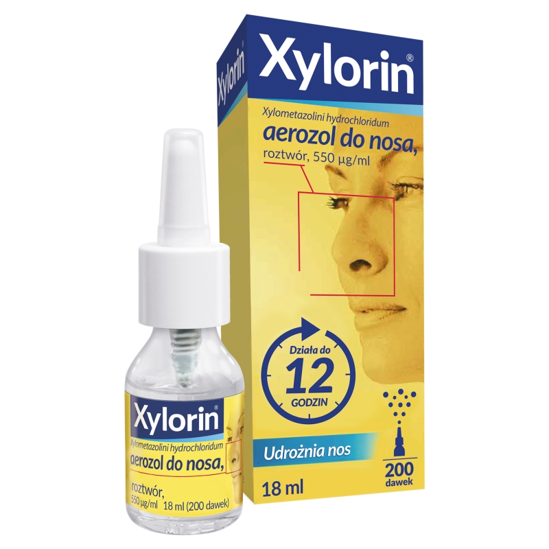 Xylorin, aerozol udrażniający nos uławiający oddychanie, butelka 18 ml - 200 dawek