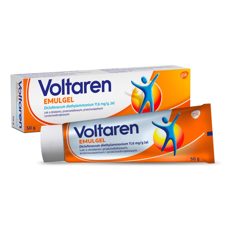 Voltaren Emulgel 1%, żel o działaniu przeciwbólowym, przeciwzapalnym i przeciwobrzękowym, 50 g