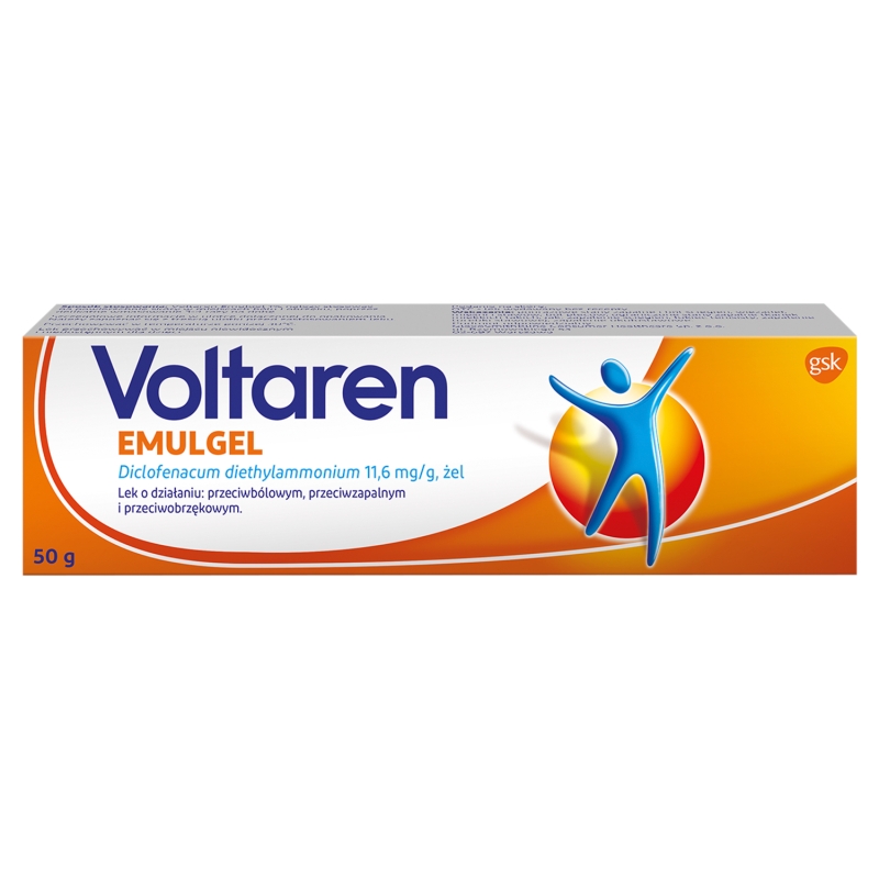 Voltaren Emulgel 1%, żel o działaniu przeciwbólowym, przeciwzapalnym i przeciwobrzękowym, 50 g