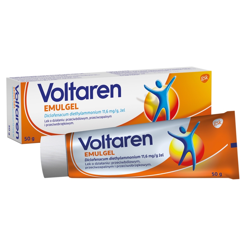 Voltaren Emulgel 1%, żel o działaniu przeciwbólowym, przeciwzapalnym i przeciwobrzękowym, 50 g