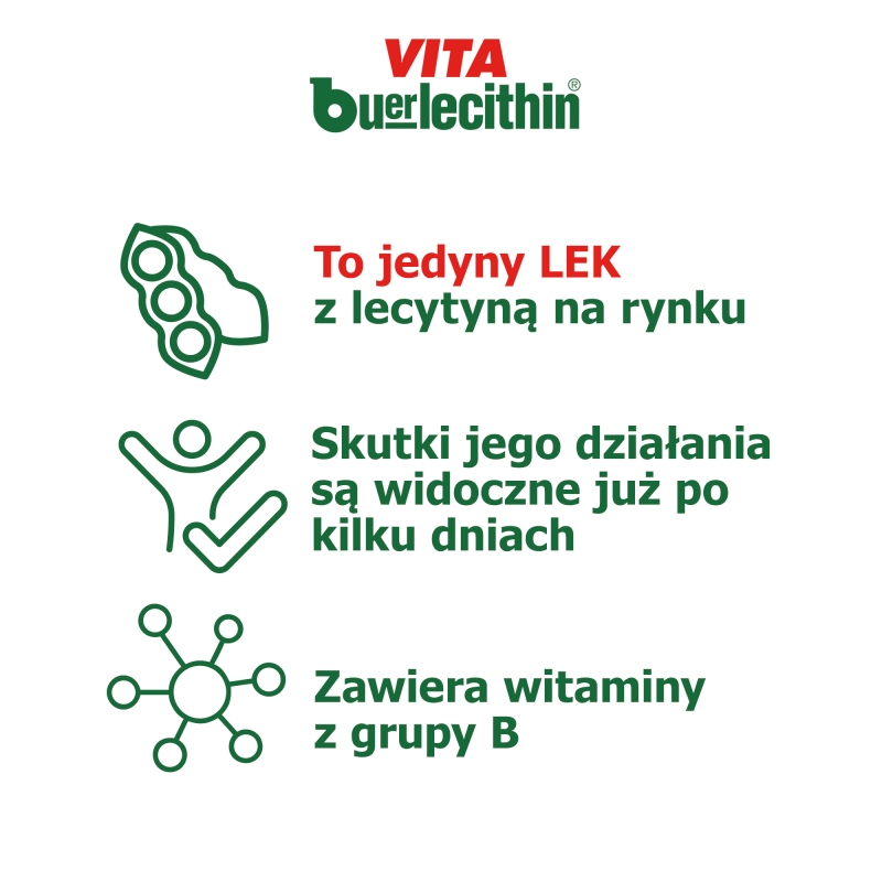 Vita Buerlecithin, płyn na pamięć, koncentrację, w stanach wyczerpania fizycznego i psychicznego, butelka 1000 ml