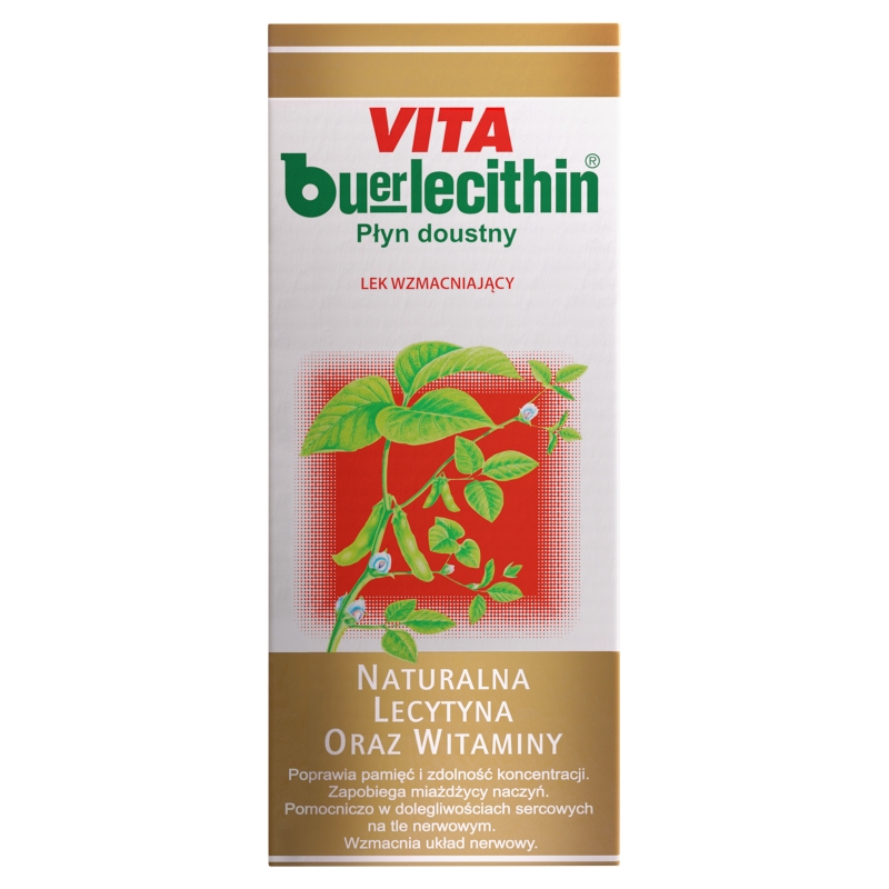 Vita Buerlecithin płyn na pamięć, koncentrację, w stanach wyczerpania fizycznego i psychicznego, butelka 1000 ml