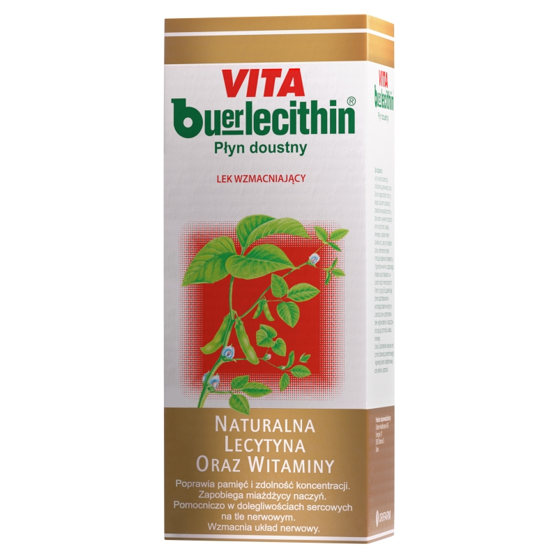 Vita Buerlecithin, płyn na pamięć, koncentrację, w stanach wyczerpania fizycznego i psychicznego, butelka 1000 ml