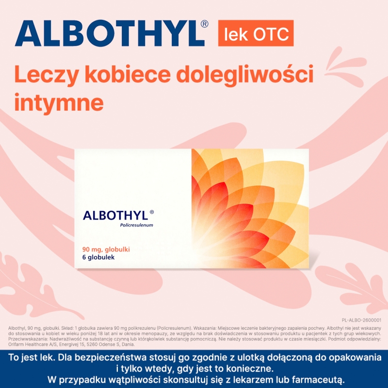 Albothyl , globulki dopochwowe, 6 szt.