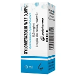 Xylometazolin WZF 0,05% krople na ostre zapalenie błony śluzowej nosa, butelka 10 ml