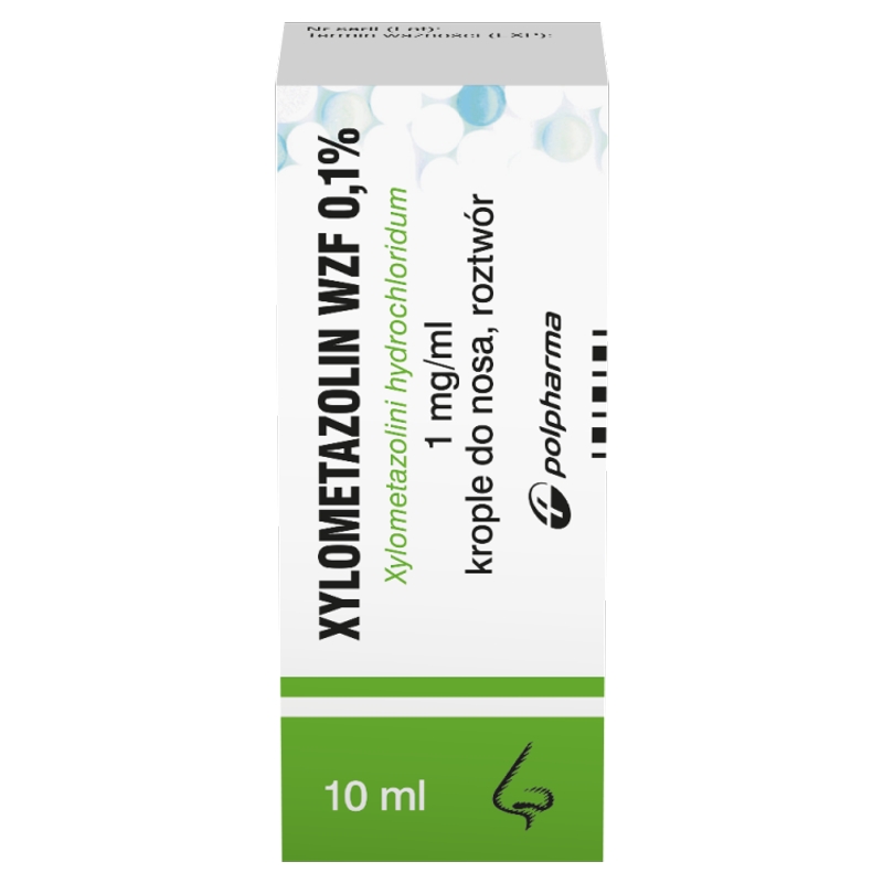 Xylometazolin WZF 0,1% , krople do nosa, łagodzące katar, 10 ml