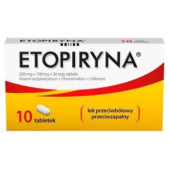 Etopiryna 300 mg + 100 mg + 50 mg, tabletki, 10 szt.
