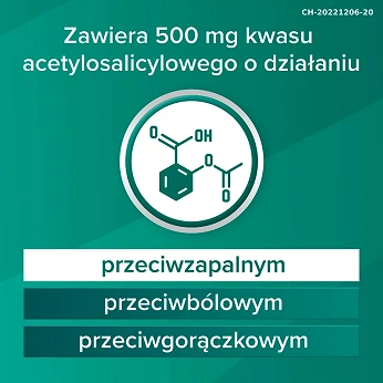Aspirin, tabletki o działaniu przeciwgorączkowym i przeciwbólowym, 10 szt.