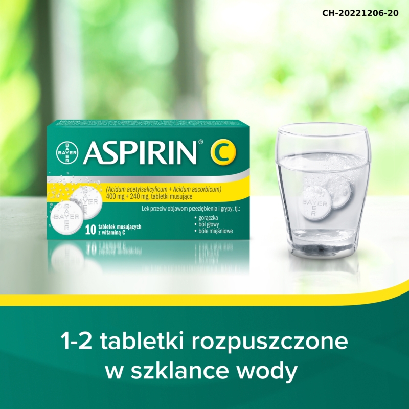 Aspirin C 400 mg + 240 mg, 10 tabletek musujących
