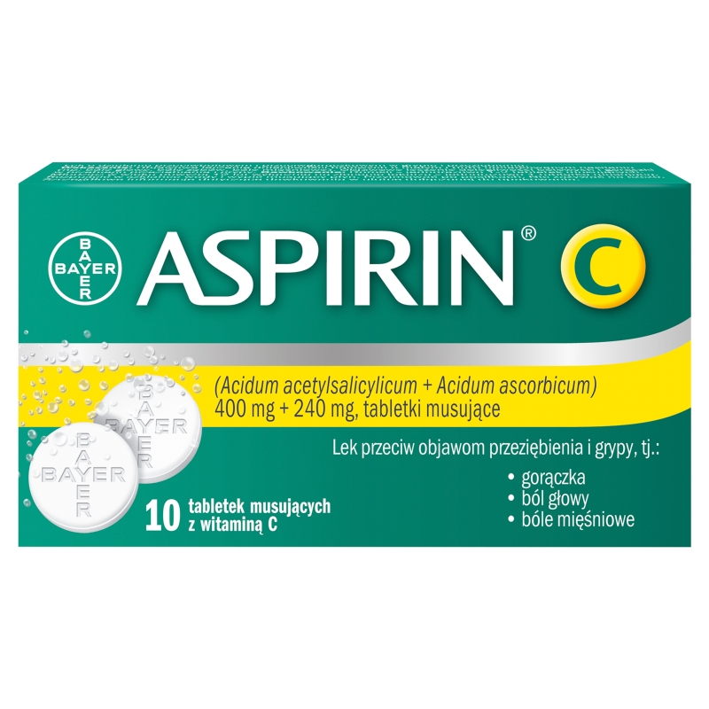 Aspirin C 400 mg + 240 mg 10 tabletek musujących