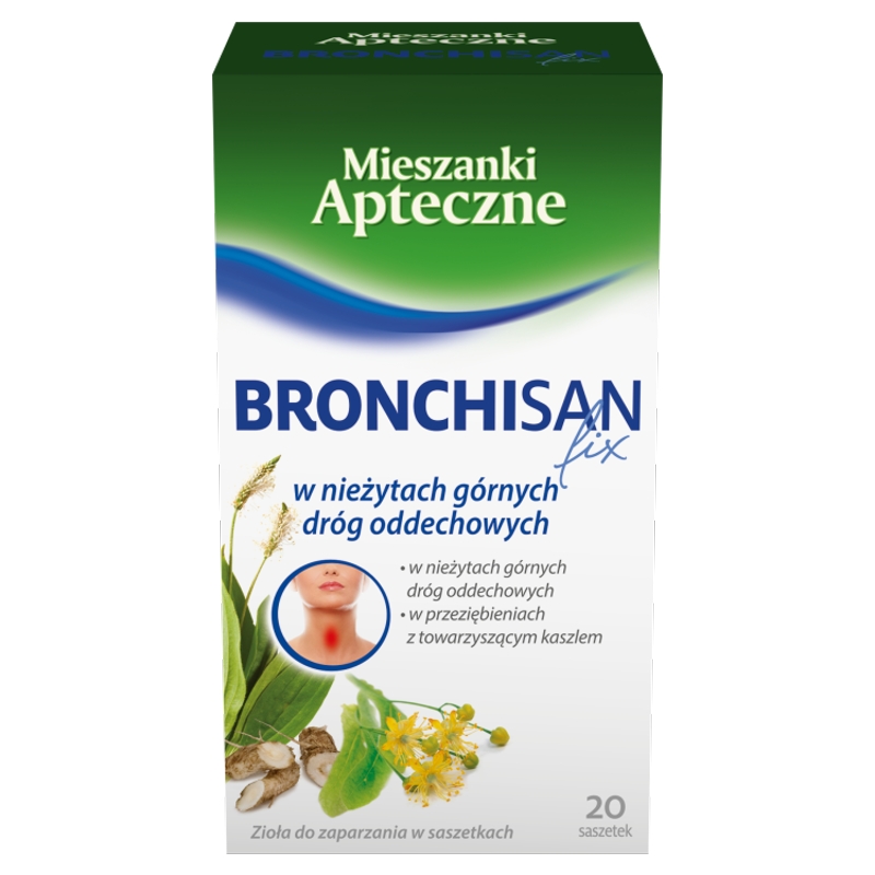 Bronchisan Fix, herbata w saszetkach na nieżyt górnych dróg oddechowych, 20 szt.