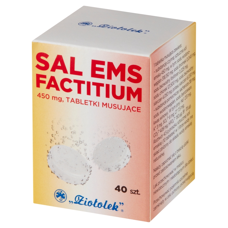 Sal Ems Factitium, tabletki musujące wykrztuśne z solą emską, 40 szt.