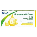 Vitaminum B2 Teva tabletki na niedobór witaminy B2, 50 szt.