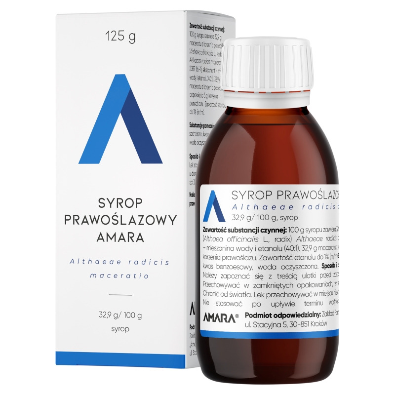Syrop Prawoślazowy Amara, syrop na suchy kaszel, 125 g