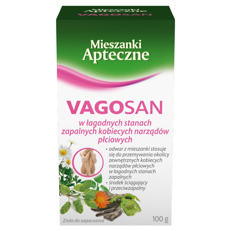 Vagosan, zioła do zaprzenia na łagodne stany zapalne okolic intymnych u kobiet, 100 g