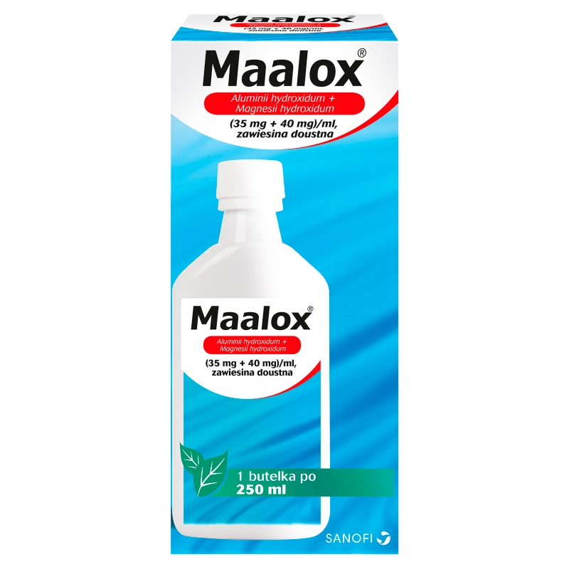Maalox zawiesina na zgagę, niestrawność, butelka 250 ml